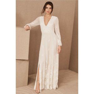 Bhldn Nassau Gown Wedding Dress Size 0, 2, 4, 14, 16 Long Sleeve Beaded